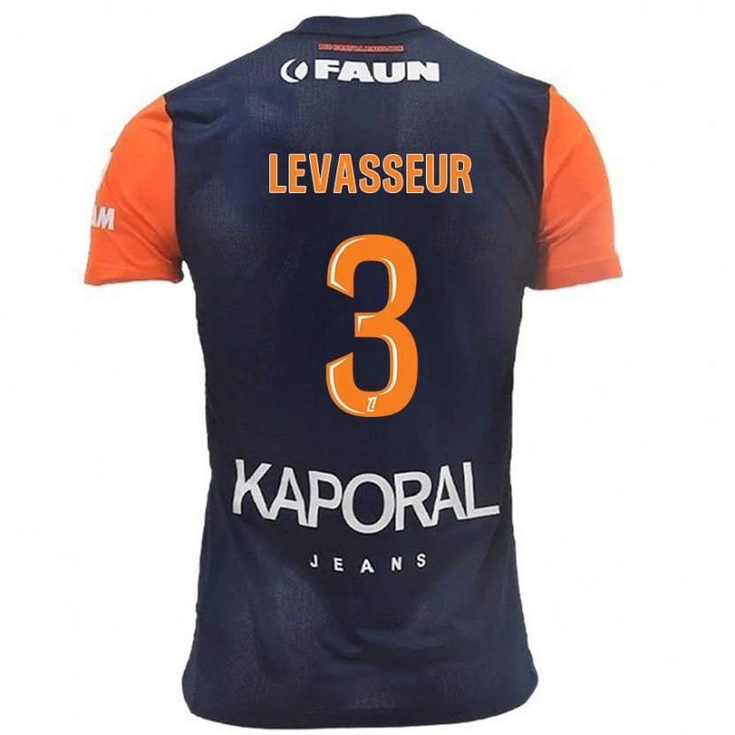 Danxen Niño Camiseta Marie Levasseur #3 Azul Marino Naranja 1ª Equipación 2024/25 La Camisa