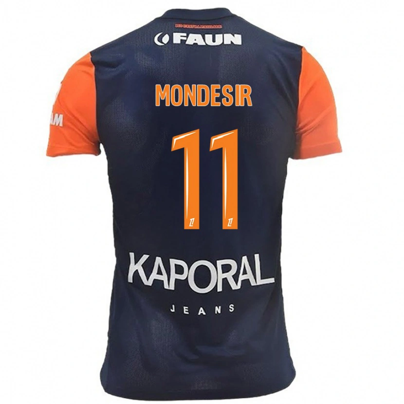 Danxen Niño Camiseta Nérilia Mondésir #11 Azul Marino Naranja 1ª Equipación 2024/25 La Camisa