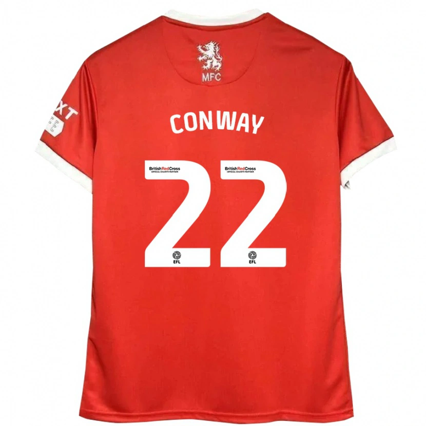 Danxen Niño Camiseta Tommy Conway #22 Rojo Blanco 1ª Equipación 2024/25 La Camisa