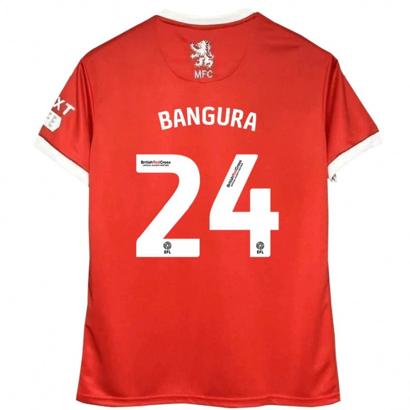 Danxen Niño Camiseta Alex Bangura #24 Rojo Blanco 1ª Equipación 2024/25 La Camisa