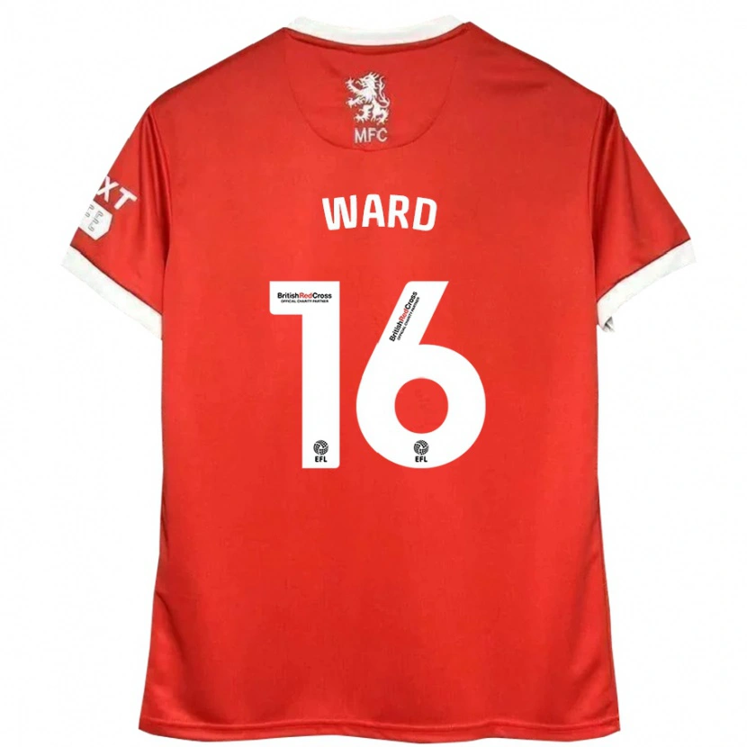 Danxen Niño Camiseta Francesca Ward #16 Rojo Blanco 1ª Equipación 2024/25 La Camisa
