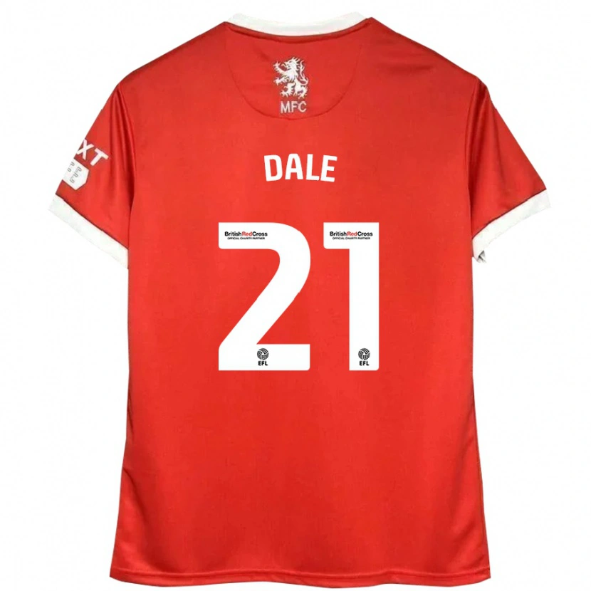 Danxen Niño Camiseta Faye Dale #21 Rojo Blanco 1ª Equipación 2024/25 La Camisa