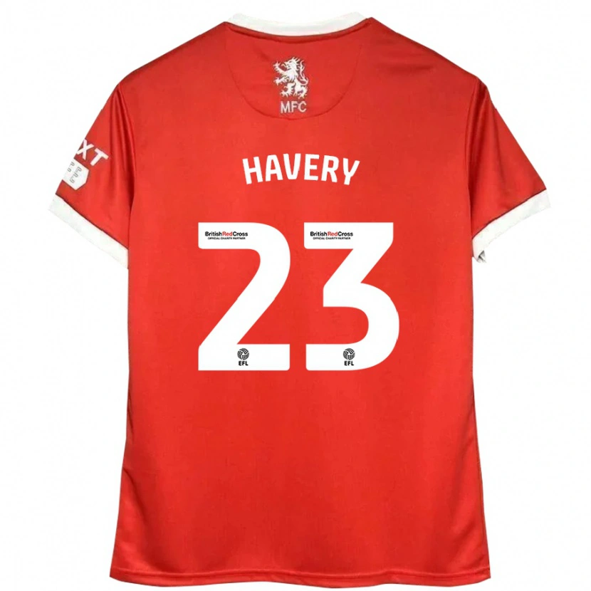Danxen Niño Camiseta Nicole Havery #23 Rojo Blanco 1ª Equipación 2024/25 La Camisa