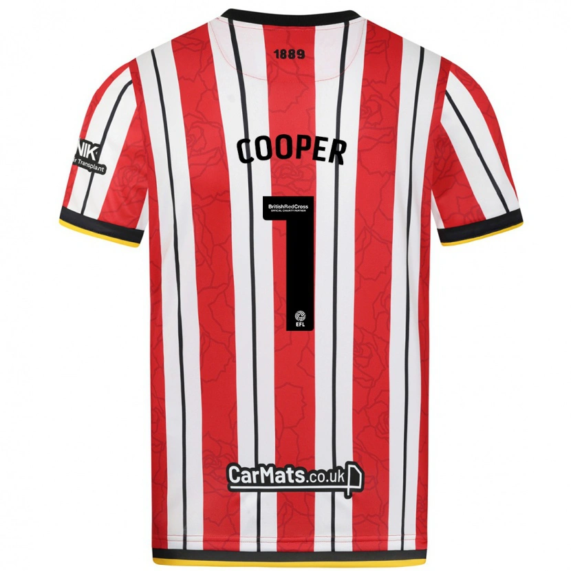 Danxen Niño Camiseta Michael Cooper #1 Rojo Blanco Rayas 1ª Equipación 2024/25 La Camisa