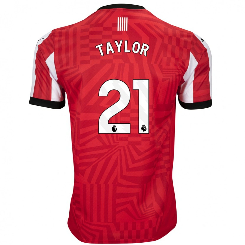 Danxen Niño Camiseta Charlie Taylor #21 Rojo Blanco 1ª Equipación 2024/25 La Camisa