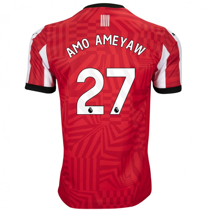 Danxen Niño Camiseta Samuel Amo-Ameyaw #27 Rojo Blanco 1ª Equipación 2024/25 La Camisa