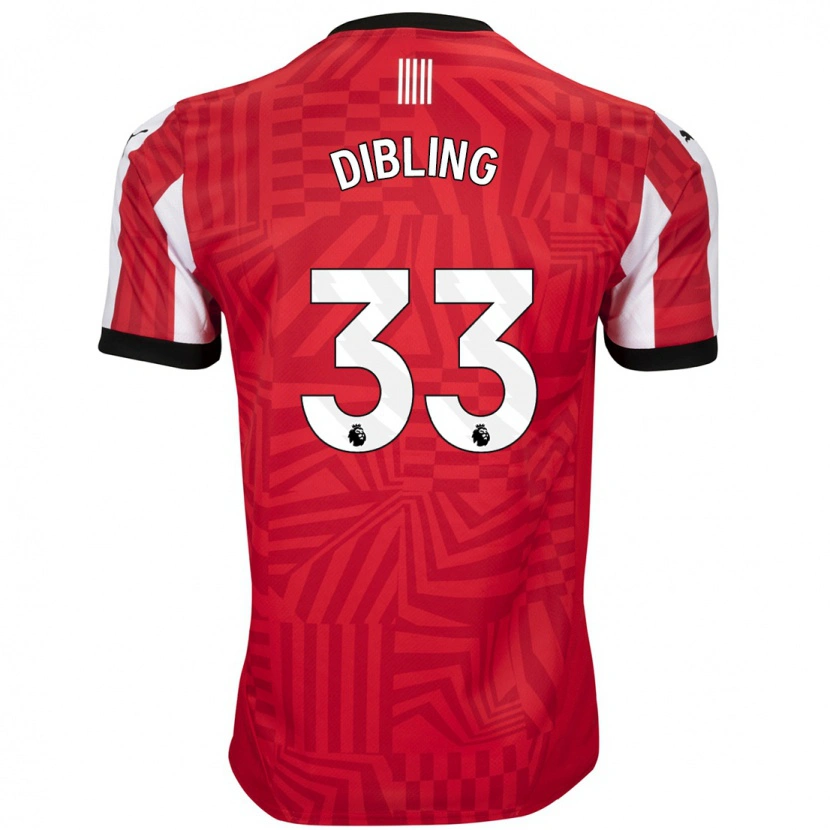 Danxen Niño Camiseta Tyler Dibling #33 Rojo Blanco 1ª Equipación 2024/25 La Camisa