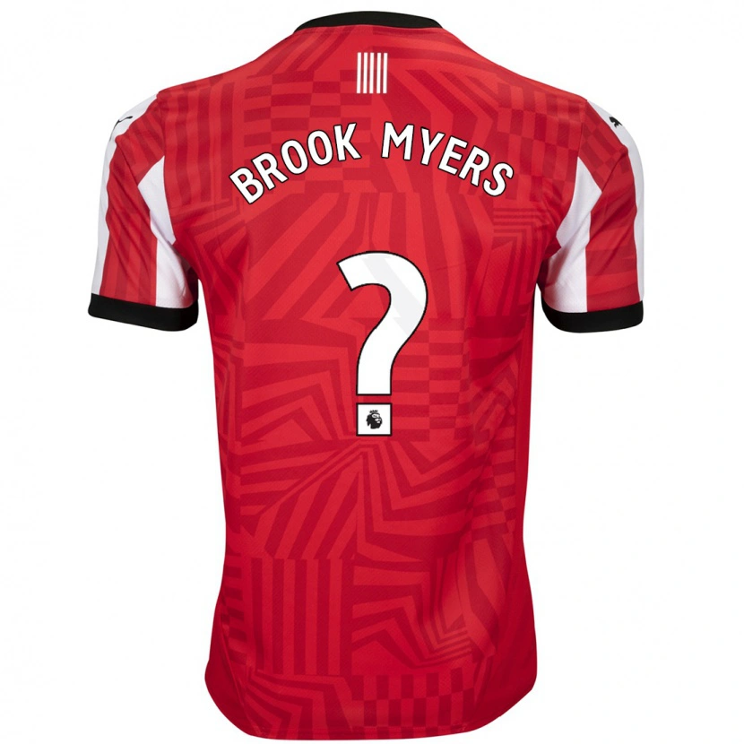 Danxen Niño Camiseta Brook Myers #0 Rojo Blanco 1ª Equipación 2024/25 La Camisa