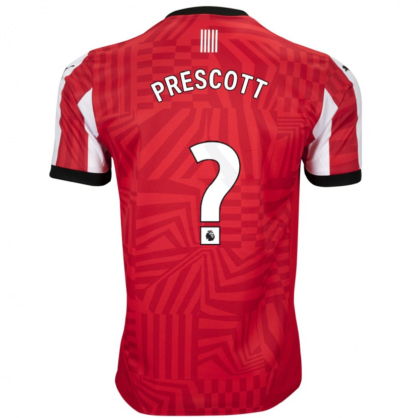 Danxen Niño Camiseta Alfie Prescott #0 Rojo Blanco 1ª Equipación 2024/25 La Camisa