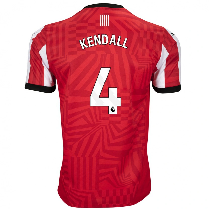 Danxen Niño Camiseta Lucia Kendall #4 Rojo Blanco 1ª Equipación 2024/25 La Camisa