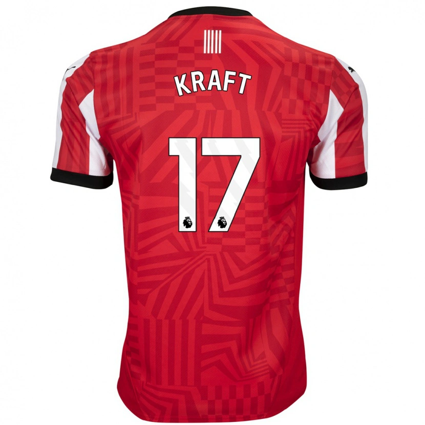 Danxen Niño Camiseta Emily Kraft #17 Rojo Blanco 1ª Equipación 2024/25 La Camisa