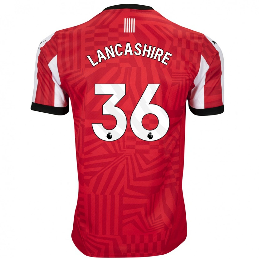 Danxen Niño Camiseta Olly Lancashire #36 Rojo Blanco 1ª Equipación 2024/25 La Camisa