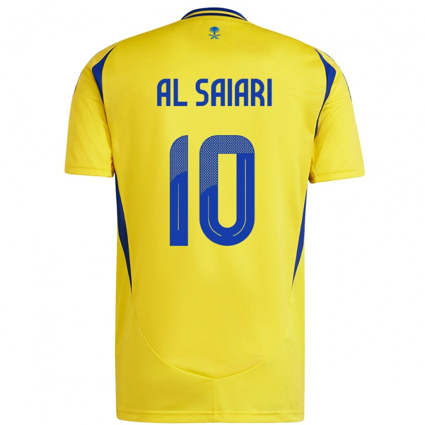Danxen Niño Camiseta Mubarkh Al-Saiari #10 Amarillo Azul 1ª Equipación 2024/25 La Camisa