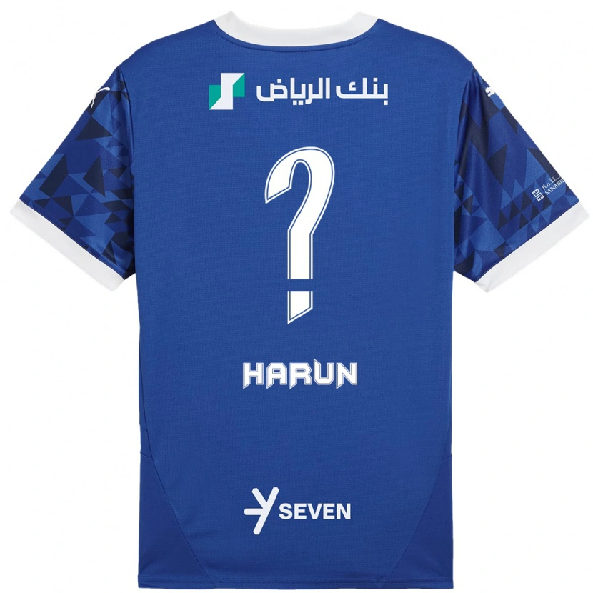 Danxen Niño Camiseta Saud Harun #0 Azul Oscuro Blanco 1ª Equipación 2024/25 La Camisa