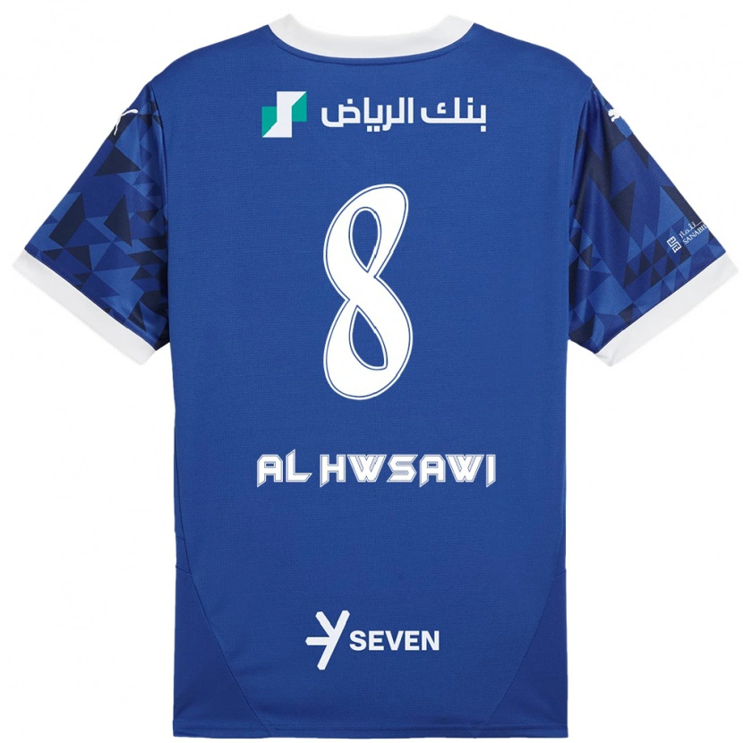 Danxen Niño Camiseta Al Bandari Al-Hwsawi #8 Azul Oscuro Blanco 1ª Equipación 2024/25 La Camisa