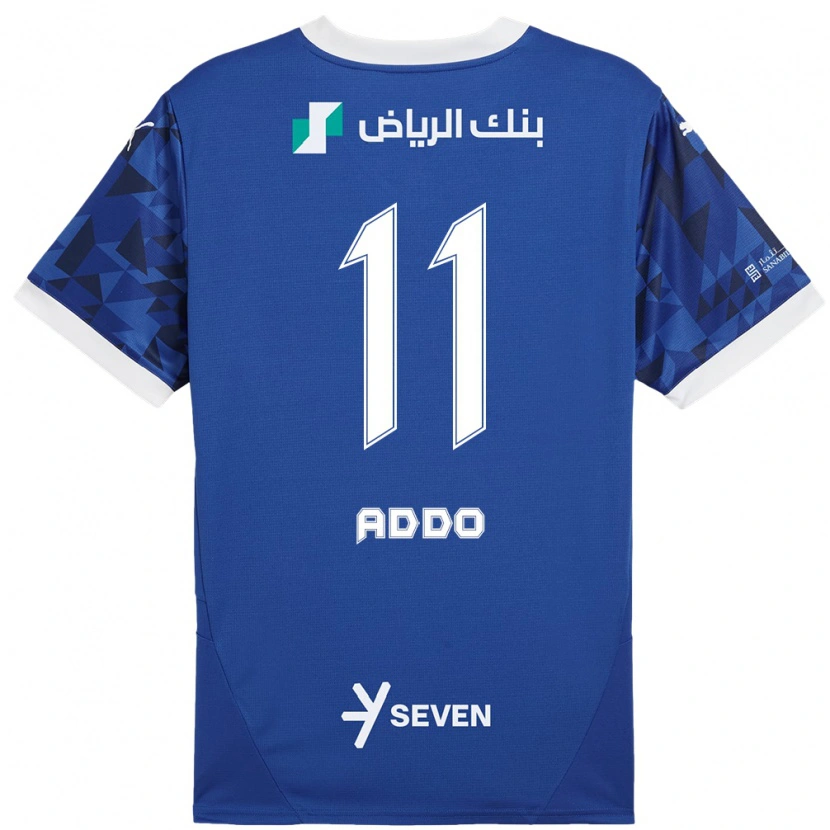 Danxen Niño Camiseta Elizabeth Addo #11 Azul Oscuro Blanco 1ª Equipación 2024/25 La Camisa