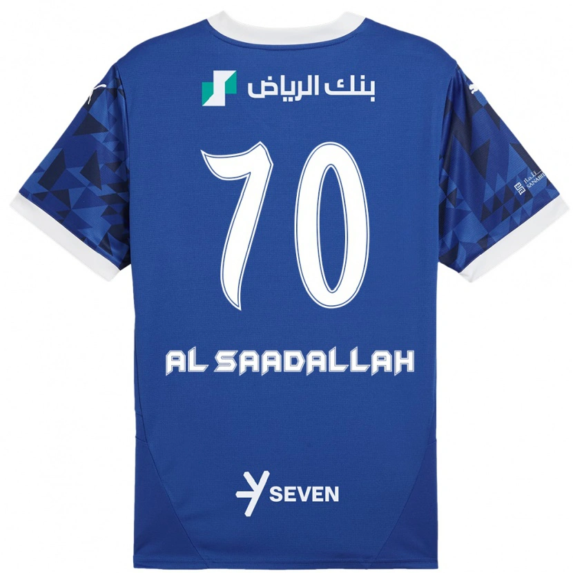 Danxen Niño Camiseta Hessa Al-Saadallah #70 Azul Oscuro Blanco 1ª Equipación 2024/25 La Camisa