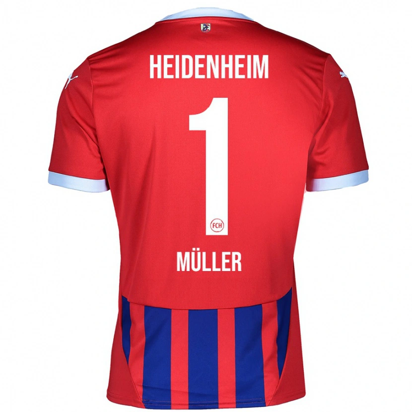 Danxen Niño Camiseta Kevin Müller #1 Rojo Azul 1ª Equipación 2024/25 La Camisa