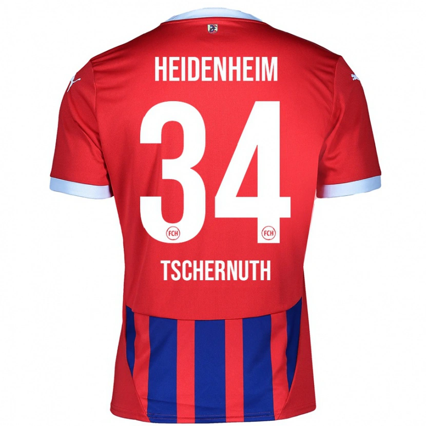 Danxen Niño Camiseta Paul Tschernuth #34 Rojo Azul 1ª Equipación 2024/25 La Camisa