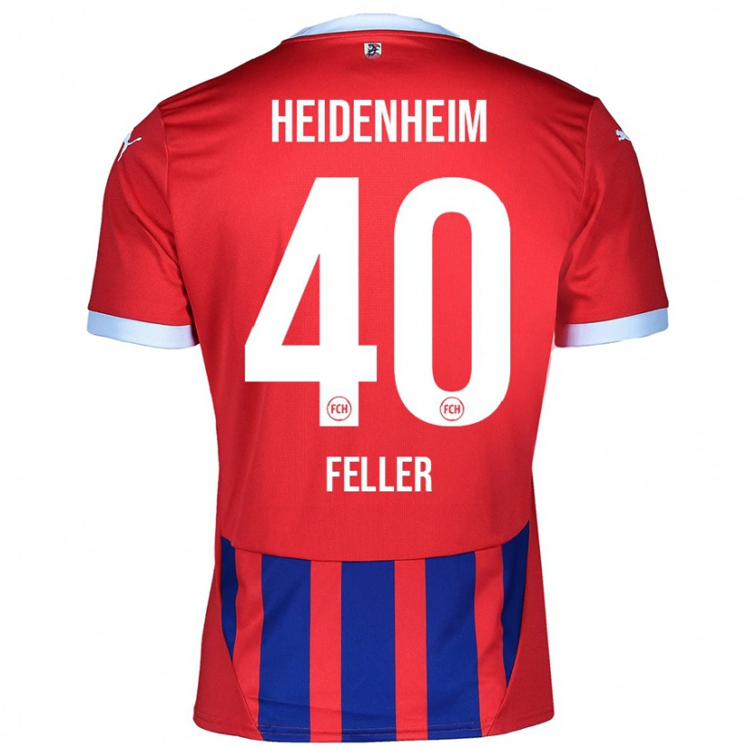 Danxen Niño Camiseta Frank Feller #40 Rojo Azul 1ª Equipación 2024/25 La Camisa