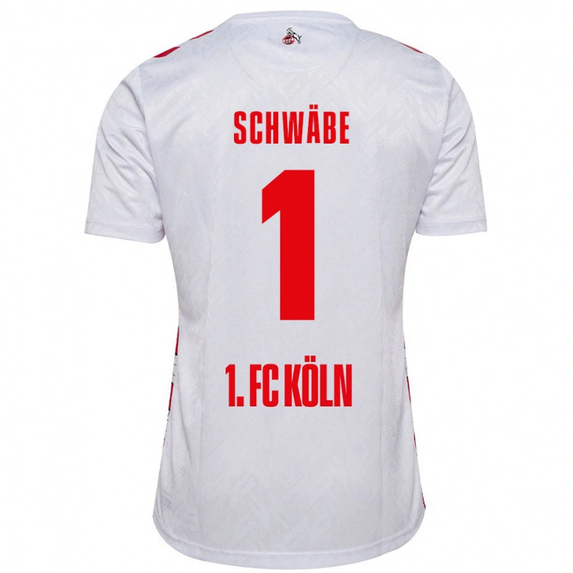 Danxen Niño Camiseta Marvin Schwäbe #1 Blanco Rojo 1ª Equipación 2024/25 La Camisa
