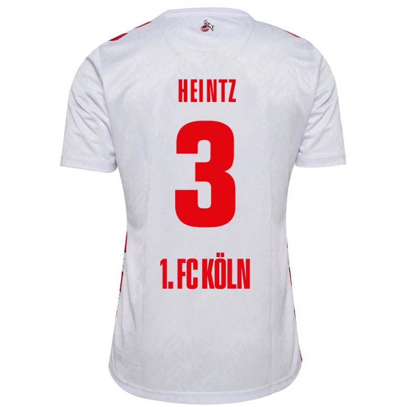 Danxen Niño Camiseta Dominique Heintz #3 Blanco Rojo 1ª Equipación 2024/25 La Camisa