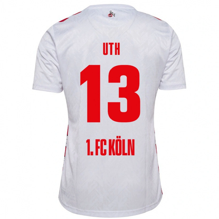 Danxen Niño Camiseta Mark Uth #13 Blanco Rojo 1ª Equipación 2024/25 La Camisa