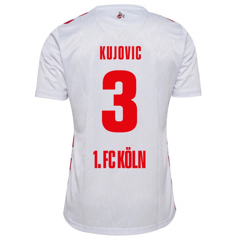 Danxen Niño Camiseta Emin Kujovic #3 Blanco Rojo 1ª Equipación 2024/25 La Camisa