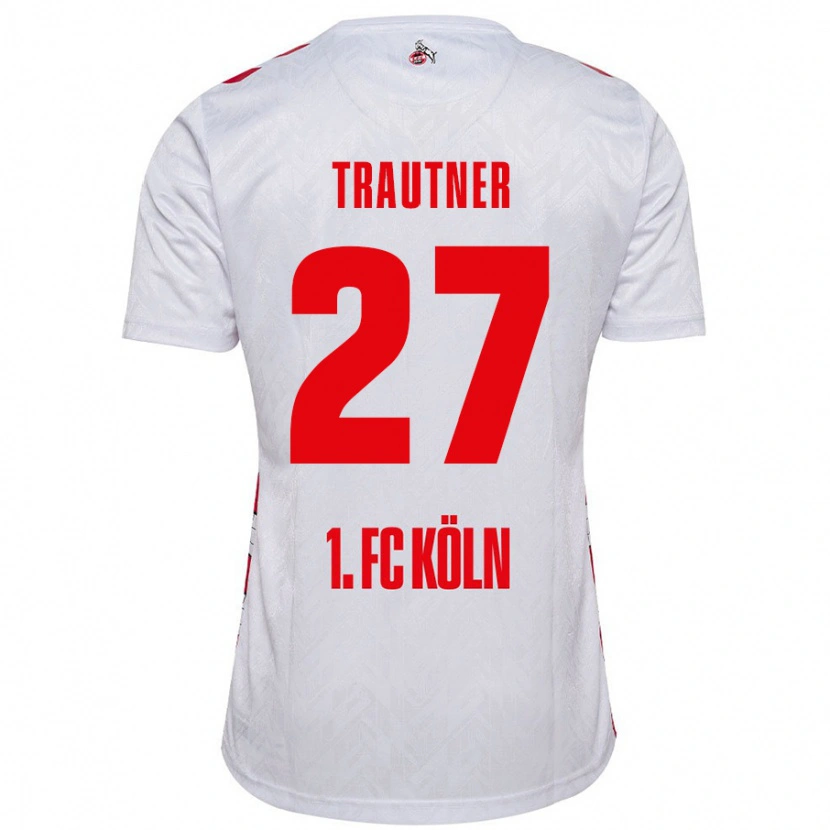 Danxen Niño Camiseta Tobias Trautner #27 Blanco Rojo 1ª Equipación 2024/25 La Camisa