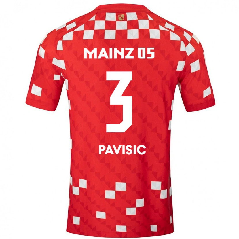 Danxen Niño Camiseta Stjepan Pavisic #3 Blanco Rojo 1ª Equipación 2024/25 La Camisa
