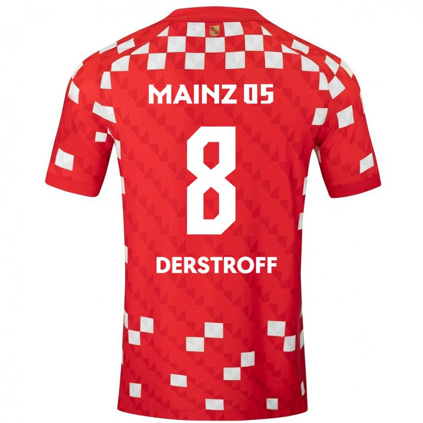 Danxen Niño Camiseta Julian-Maurice Derstroff #8 Blanco Rojo 1ª Equipación 2024/25 La Camisa