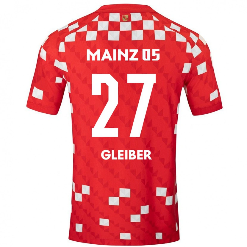 Danxen Niño Camiseta Daniel Gleiber #27 Blanco Rojo 1ª Equipación 2024/25 La Camisa
