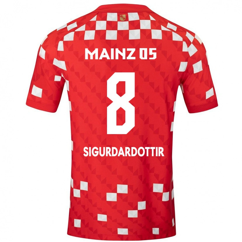 Danxen Niño Camiseta Heiðrún Sigurðardóttir #8 Blanco Rojo 1ª Equipación 2024/25 La Camisa