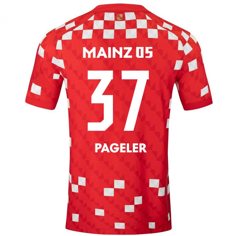 Danxen Niño Camiseta Maja Pageler #37 Blanco Rojo 1ª Equipación 2024/25 La Camisa