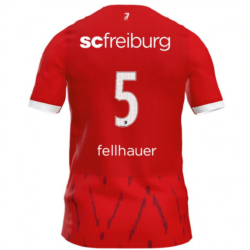 Danxen Niño Camiseta Kim Fellhauer #5 Rojo 1ª Equipación 2024/25 La Camisa