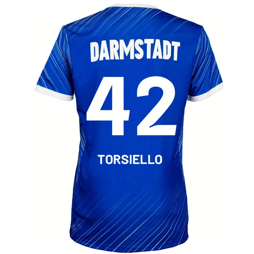 Danxen Niño Camiseta Fabio Torsiello #42 Azul Blanco 1ª Equipación 2024/25 La Camisa