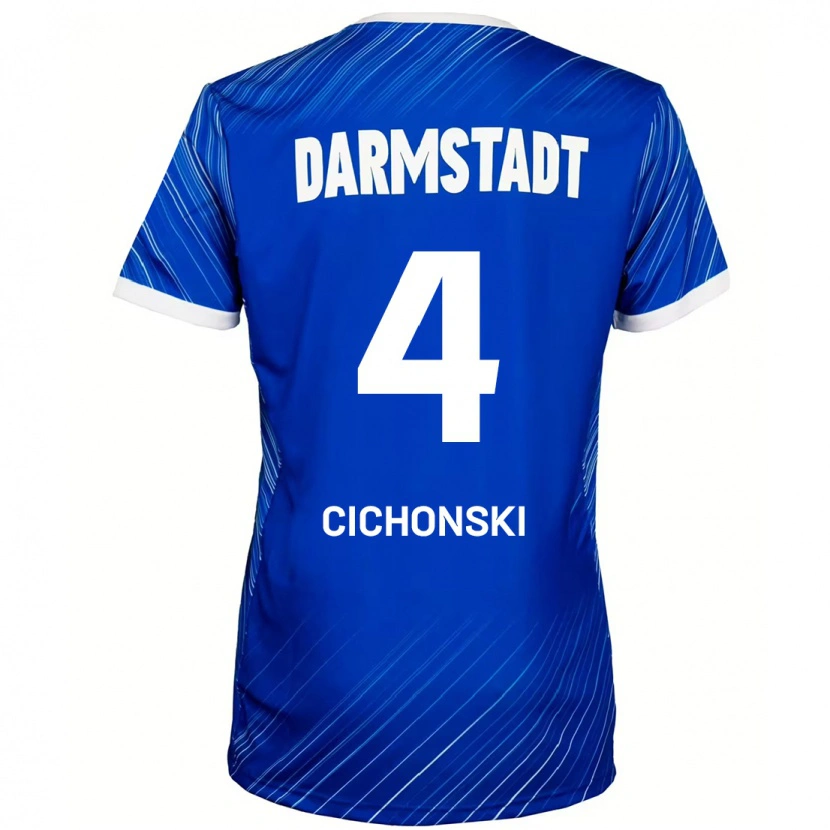Danxen Niño Camiseta Florian Cichonski #4 Azul Blanco 1ª Equipación 2024/25 La Camisa
