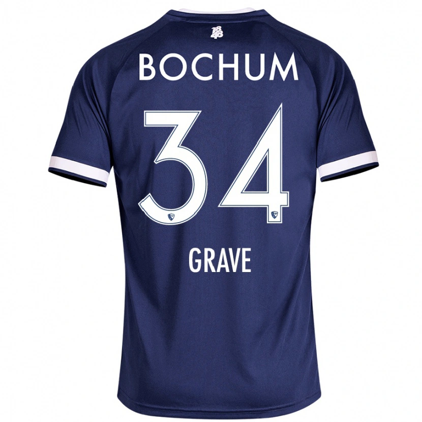 Danxen Niño Camiseta Paul Grave #34 Azul Oscuro 1ª Equipación 2024/25 La Camisa