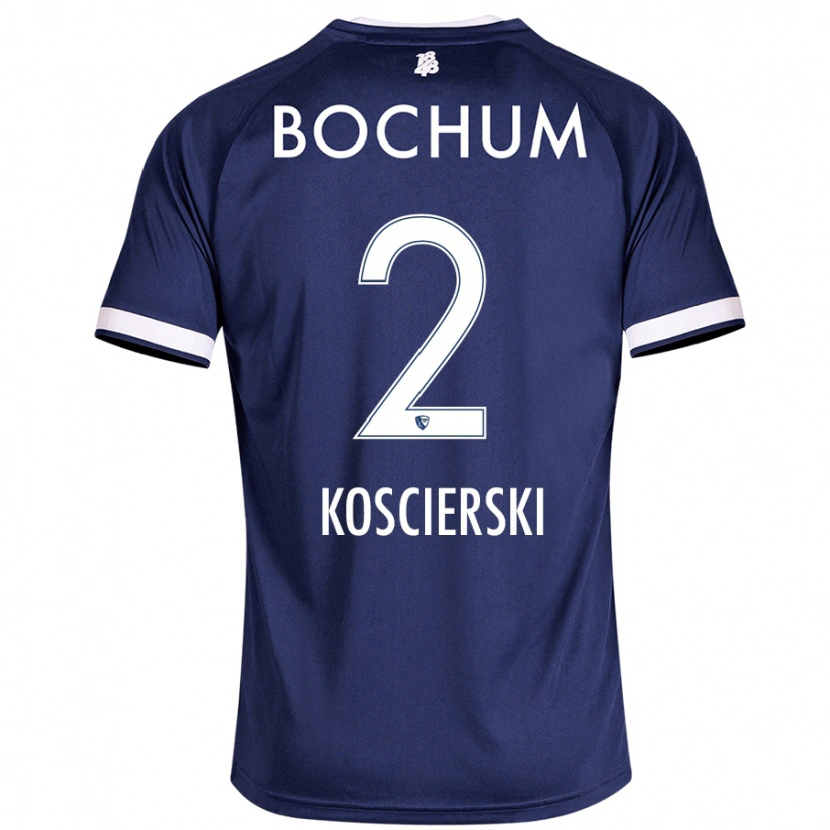 Danxen Niño Camiseta Kacper Koscierski #2 Azul Oscuro 1ª Equipación 2024/25 La Camisa