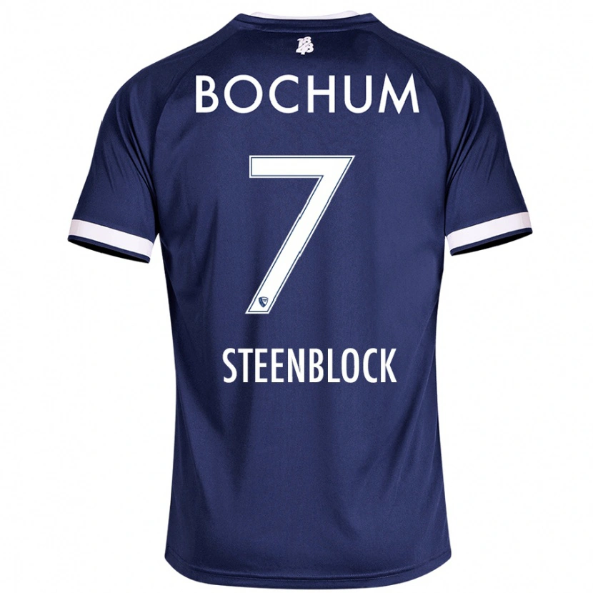 Danxen Niño Camiseta Jannis Steenblock #7 Azul Oscuro 1ª Equipación 2024/25 La Camisa