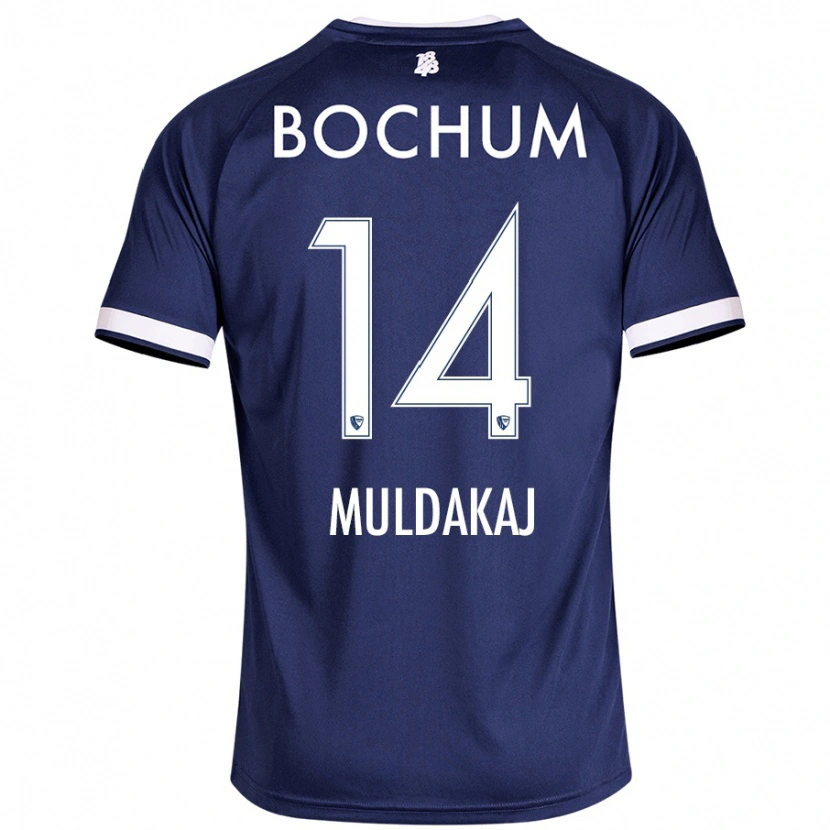 Danxen Niño Camiseta Ardit Muldakaj #14 Azul Oscuro 1ª Equipación 2024/25 La Camisa