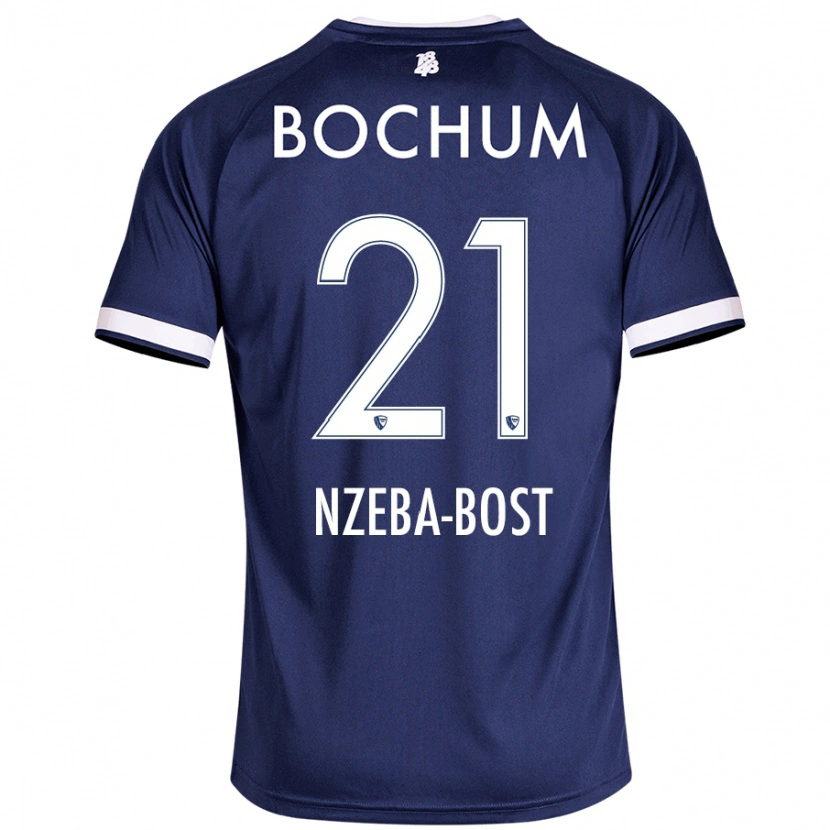 Danxen Niño Camiseta Jan Nzeba-Bost #21 Azul Oscuro 1ª Equipación 2024/25 La Camisa