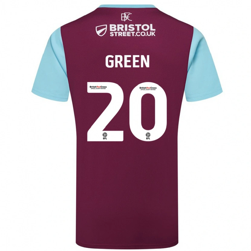 Danxen Niño Camiseta Etienne Green #20 Borgoña Azul Cielo 1ª Equipación 2024/25 La Camisa