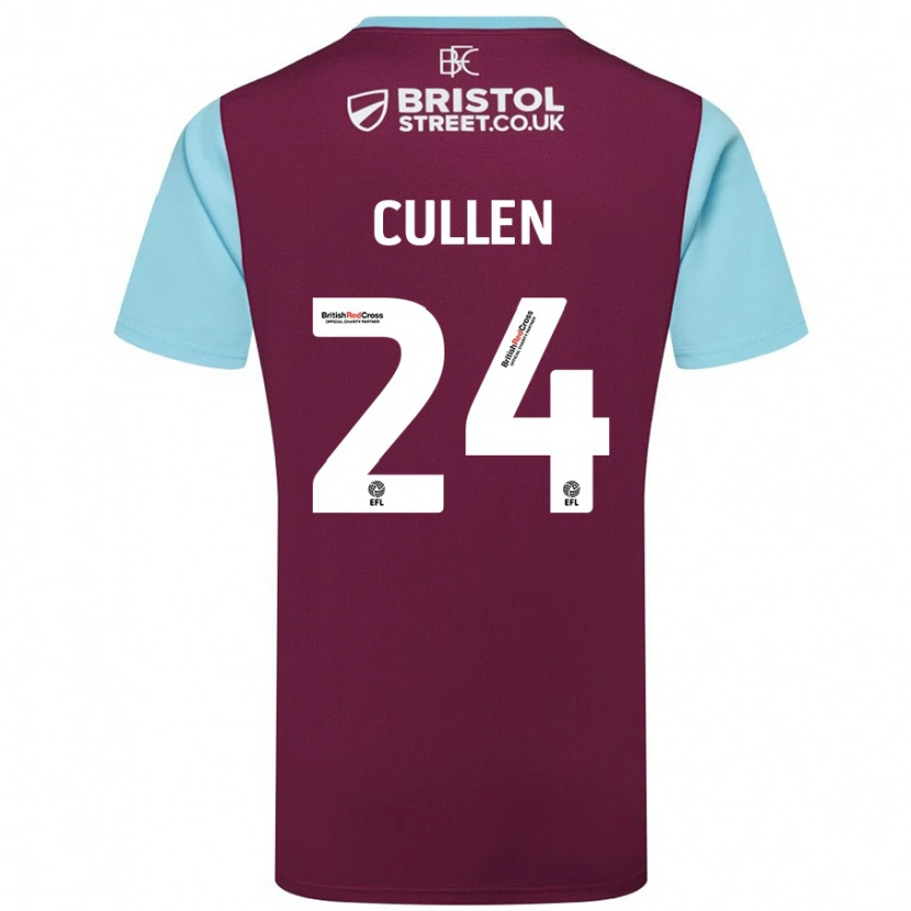Danxen Niño Camiseta Josh Cullen #24 Borgoña Azul Cielo 1ª Equipación 2024/25 La Camisa