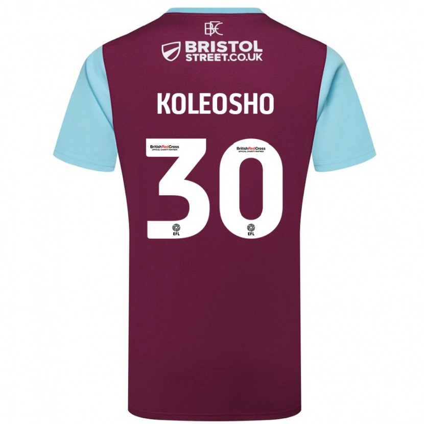 Danxen Niño Camiseta Luca Koleosho #30 Borgoña Azul Cielo 1ª Equipación 2024/25 La Camisa