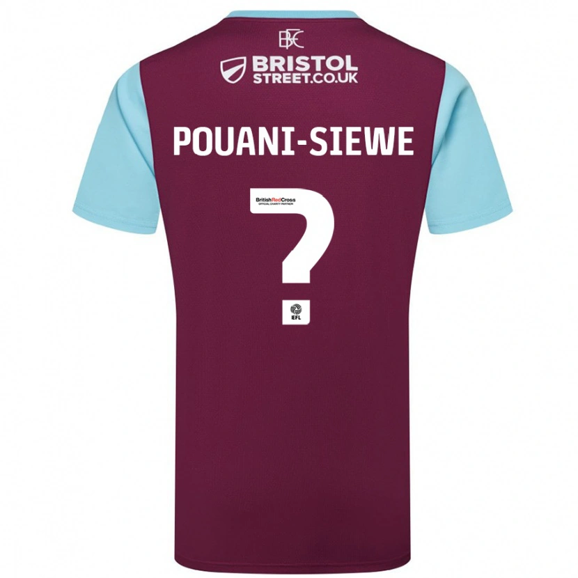 Danxen Niño Camiseta Brandon Pouani-Siewe #0 Borgoña Azul Cielo 1ª Equipación 2024/25 La Camisa