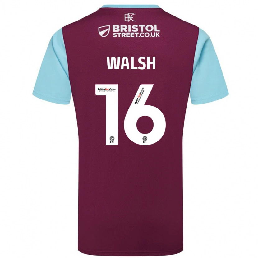 Danxen Niño Camiseta Lucy Walsh #16 Borgoña Azul Cielo 1ª Equipación 2024/25 La Camisa