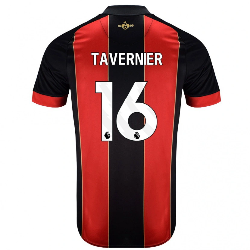 Danxen Niño Camiseta Marcus Tavernier #16 Rojo Negro 1ª Equipación 2024/25 La Camisa