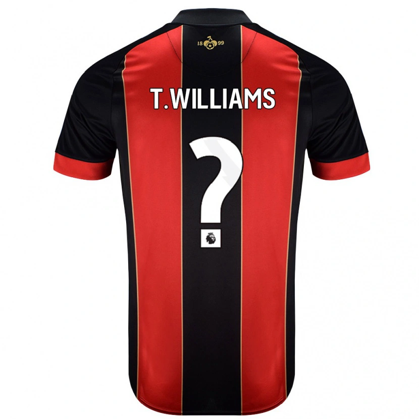 Danxen Niño Camiseta Toure Williams #0 Rojo Negro 1ª Equipación 2024/25 La Camisa