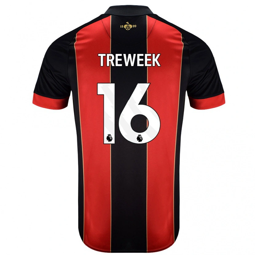 Danxen Niño Camiseta Jess Treweek #16 Rojo Negro 1ª Equipación 2024/25 La Camisa